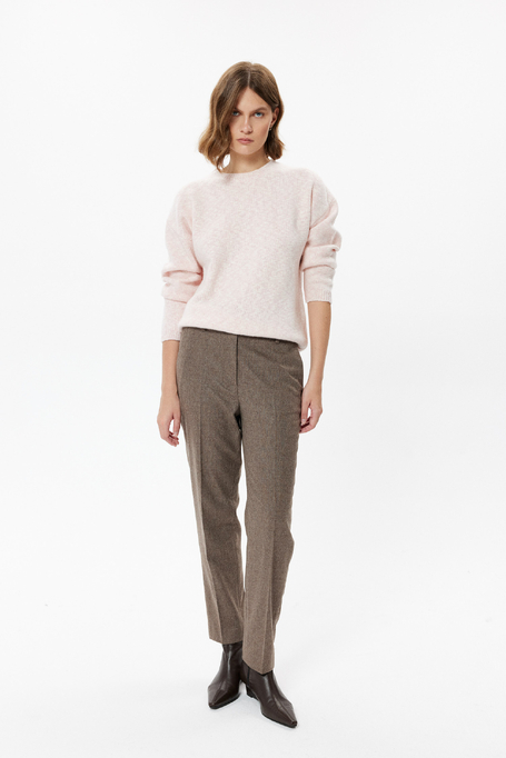 Puderrosa Pullover mit Kaschmir
