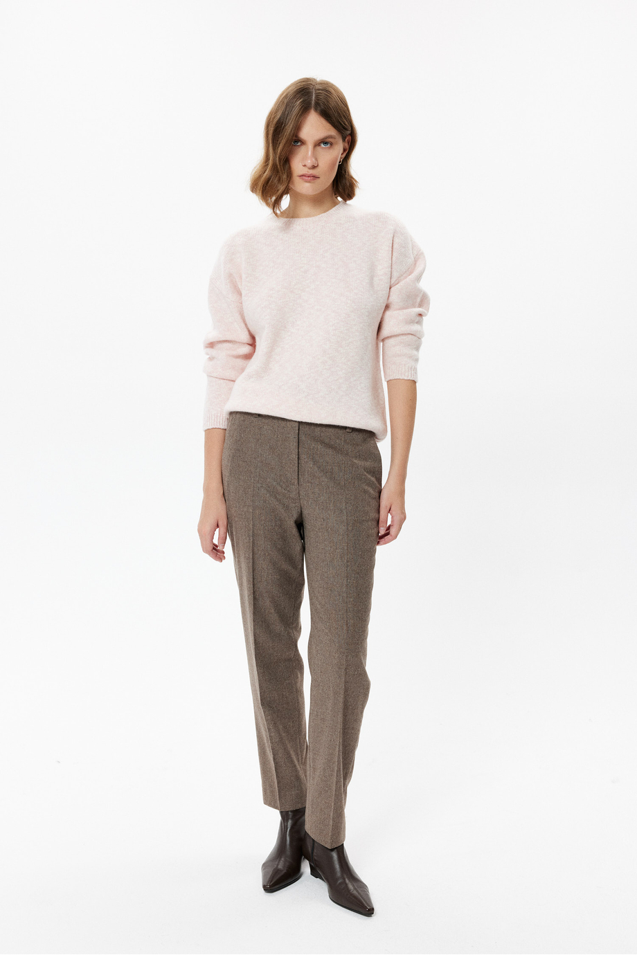 Puderrosa Pullover mit Kaschmir Puderrosa Pullover mit Kaschmir