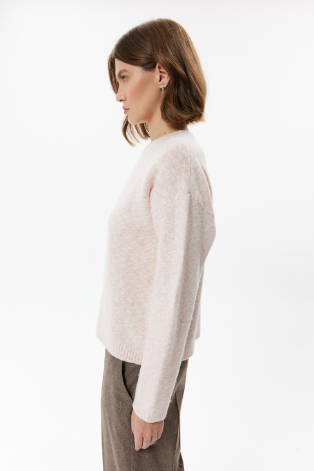 Puderrosa Pullover mit Kaschmir Puderrosa Pullover mit Kaschmir