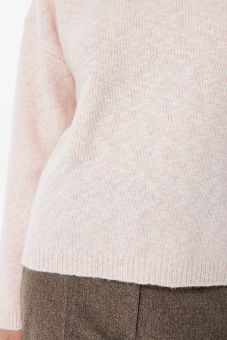 Puderrosa Pullover mit Kaschmir Puderrosa Pullover mit Kaschmir