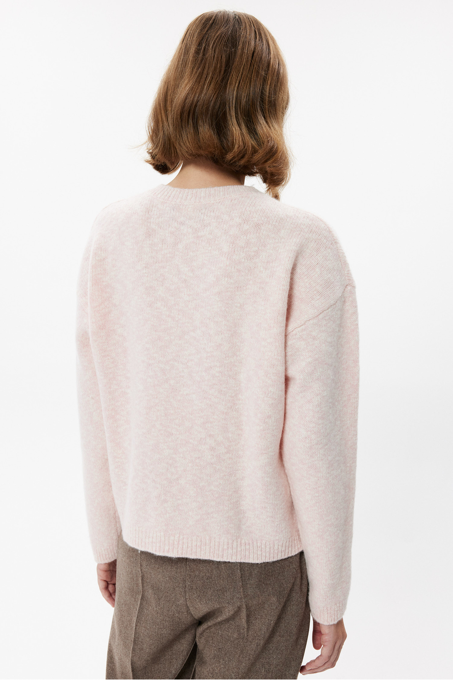 Puderrosa Pullover mit Kaschmir Puderrosa Pullover mit Kaschmir