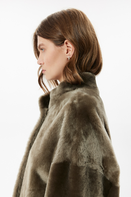 Braune Lammfelljacke aus Naturleder