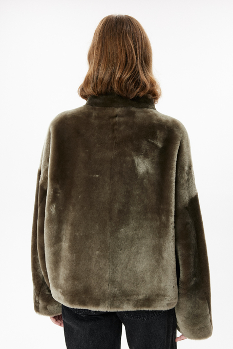 Braune Lammfelljacke aus Naturleder