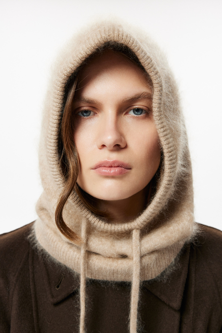 Beige gestrickte Balaclava aus Kaschmir