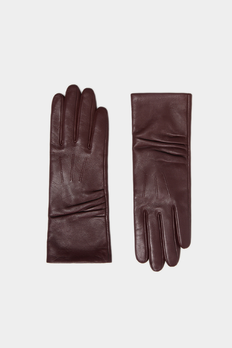 Auberginefarbene Lederhandschuhe - Patrizia Aryton