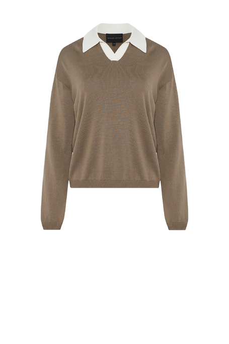 Bluse mit Polokragen aus Baumwolle und Seide - Patrizia Aryton