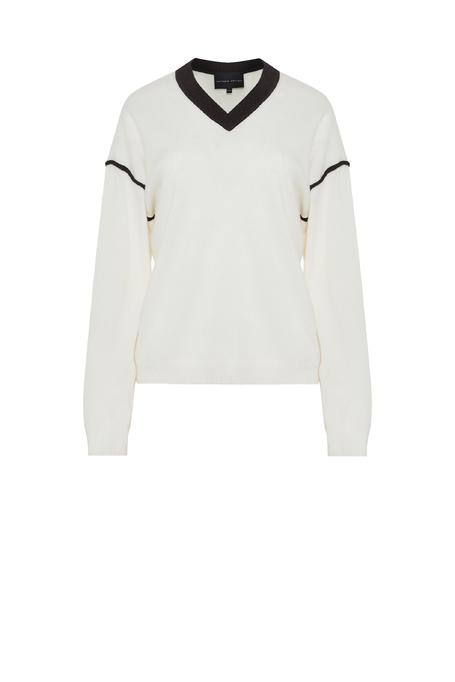 Pullover mit Kaschmir und V-Ausschnitt Pullover mit Kaschmir und V-Ausschnitt