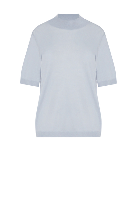 Hellblaue Bluse aus Merinowolle - Patrizia Aryton Hellblaue Bluse aus Merinowolle - Patrizia Aryton