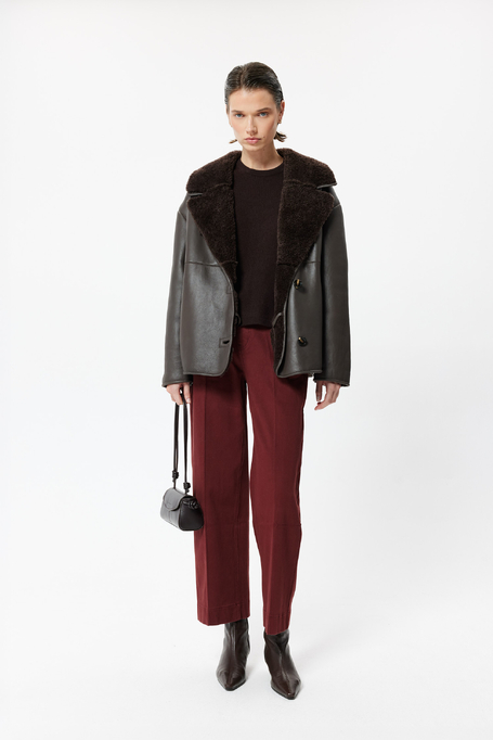 Ziegelrote Culotte-Jeans